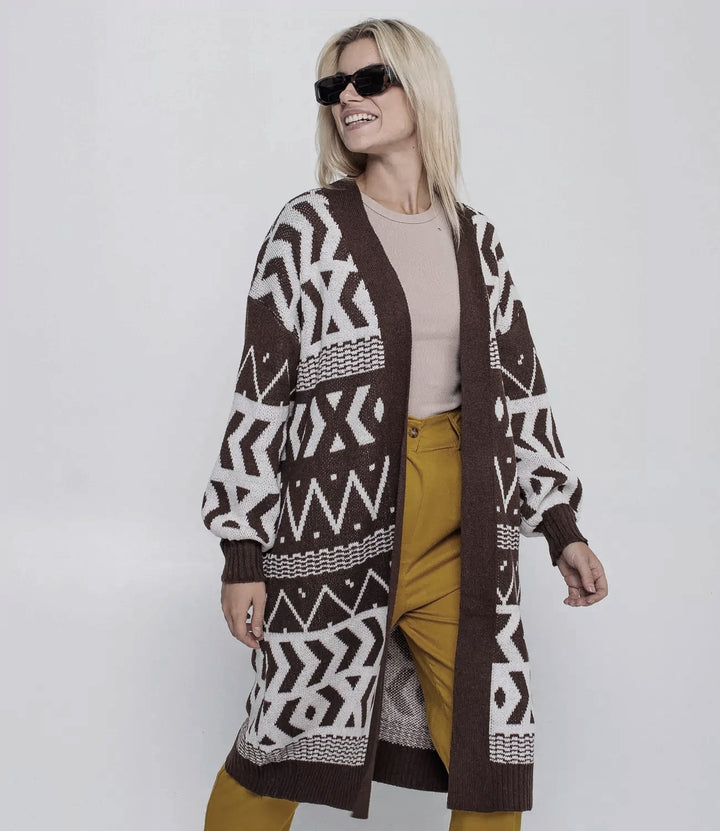 Damen Strickjacke mit kreativem Muster und lässigem Schnitt Drune