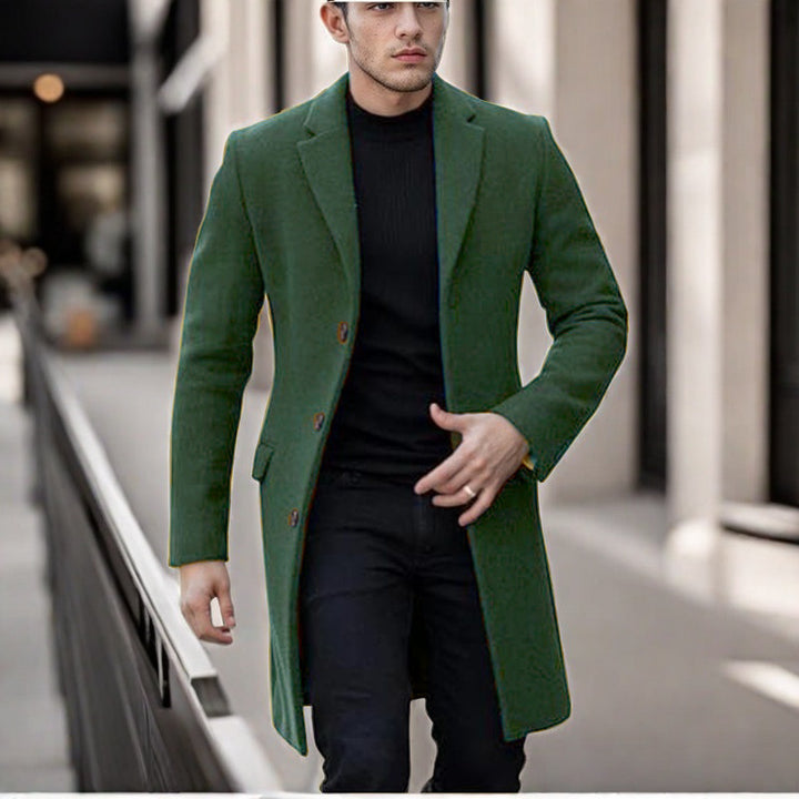 Herren eleganter Wollmantel mit schmalem Schnitt Drune
