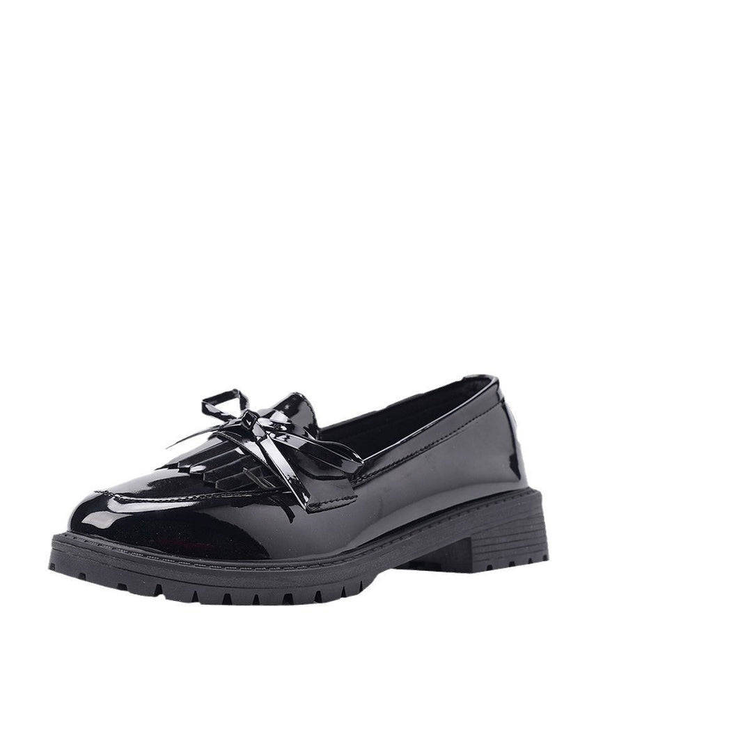 Damen Klassische Loafers mit elegantem Lackfinish und modischem Schleifen-Detail Drune