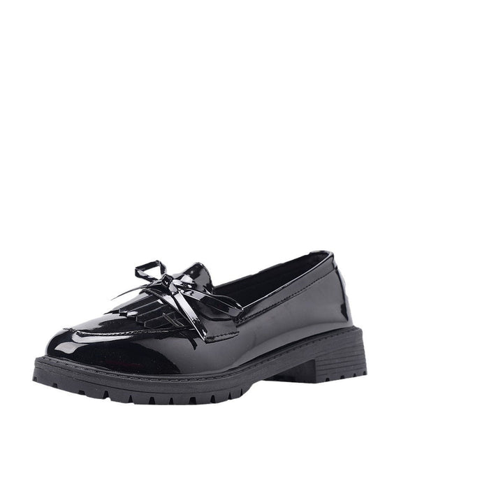 Damen Klassische Loafers mit elegantem Lackfinish und modischem Schleifen-Detail Drune