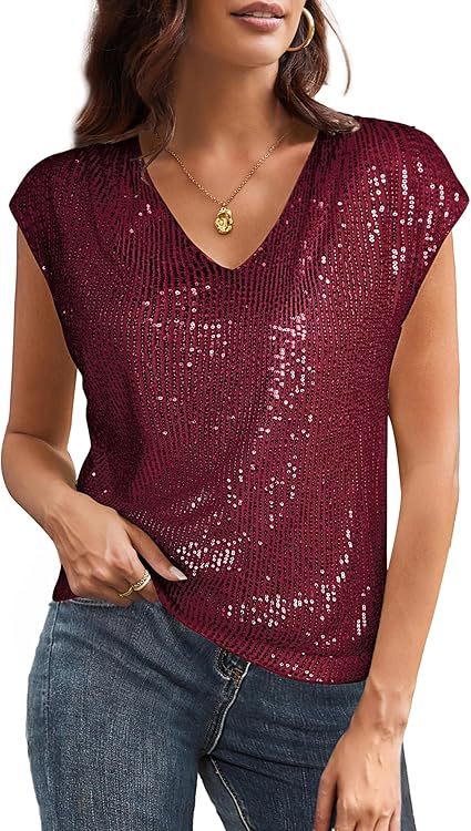 Damen Glamouröses Paillettenshirt Drune