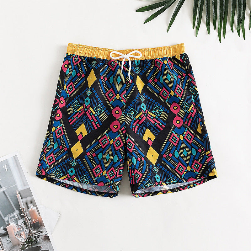 Damen Badeshorts mit buntem geometrischem Muster Drune