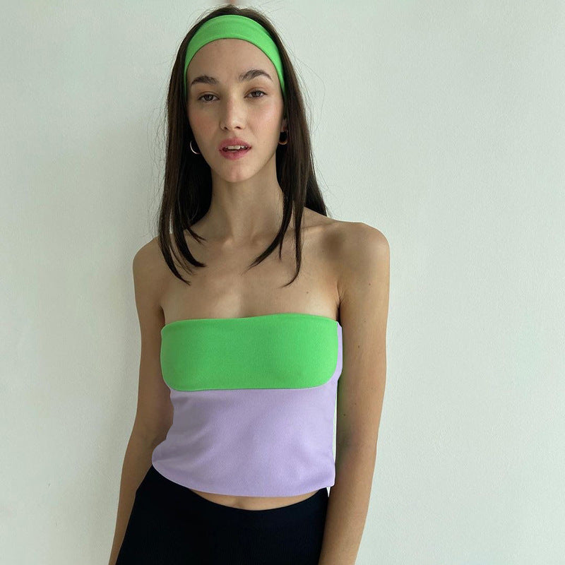 Damen Bandeau-Top mit kontrastierenden Farbkombinationen und hochwertiger Materialverarbeitung Drune