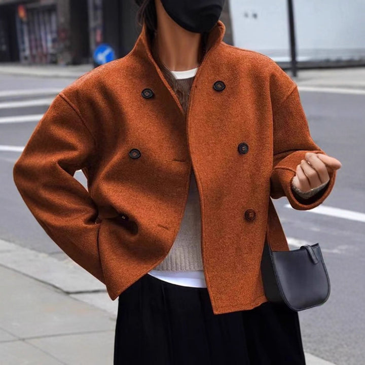Damen Wolljacke mit doppelter Knopfleiste und weitem Schnitt Drune