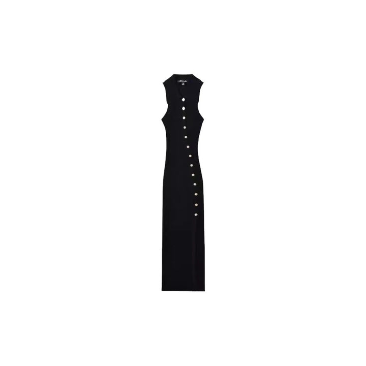 Damen Elegantes Kleid mit Knopfleiste und hohem Schlitz Drune