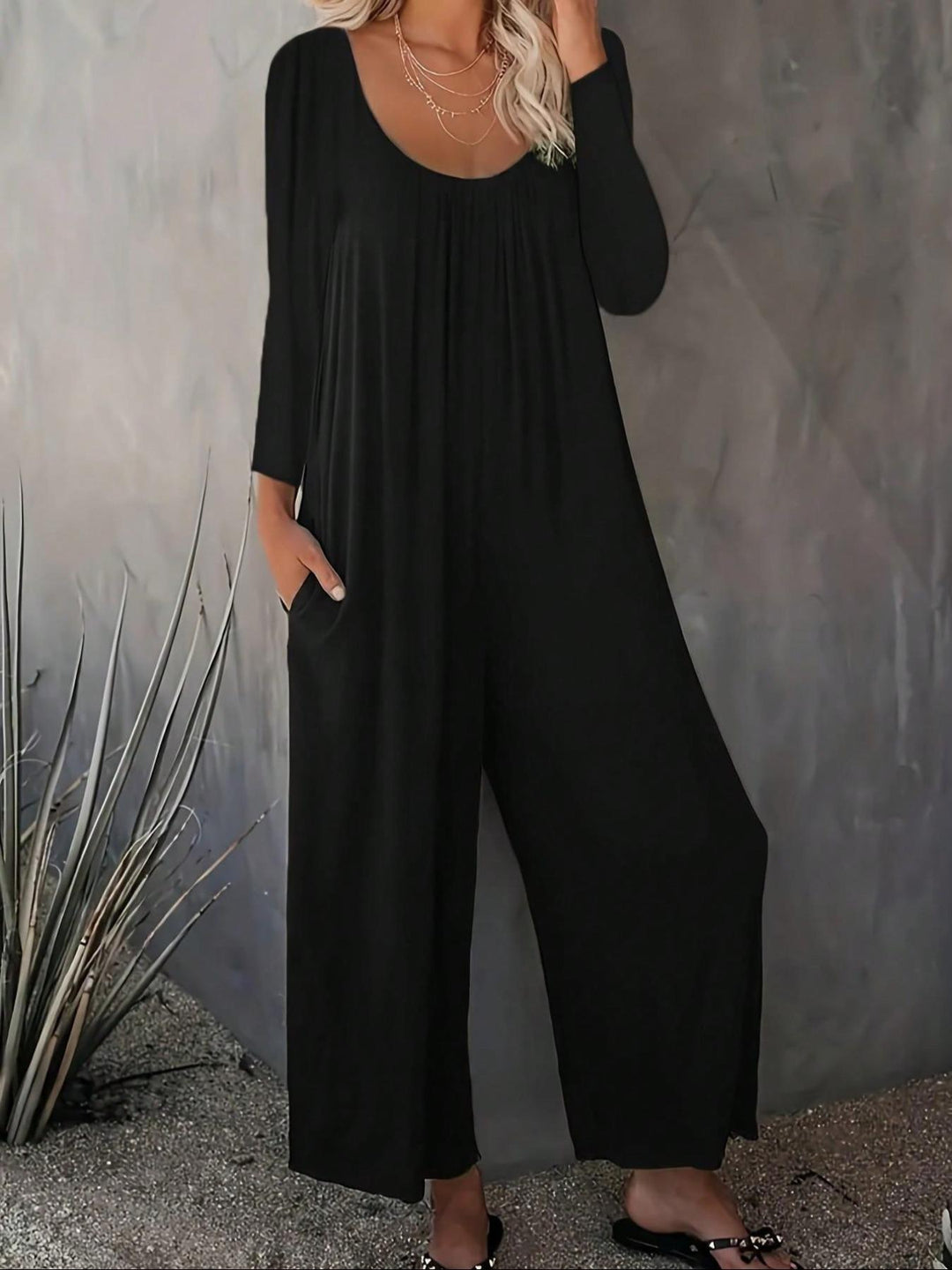 Damen Weitgeschnittenes Jumpsuit mit praktischen Taschen und modernem Schnitt Drune