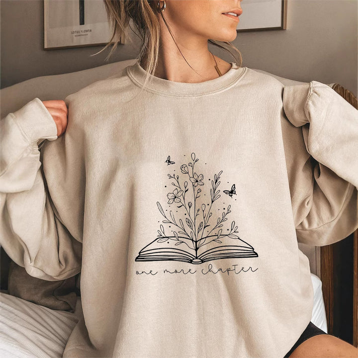 Damen Sweatshirt mit elegantem Blumendesign und inspirierendem Aufdruck Drune