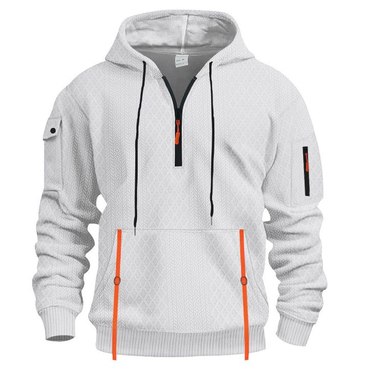 Herren sportlicher Kapuzenpullover mit Struktur und praktischen Taschen Drune
