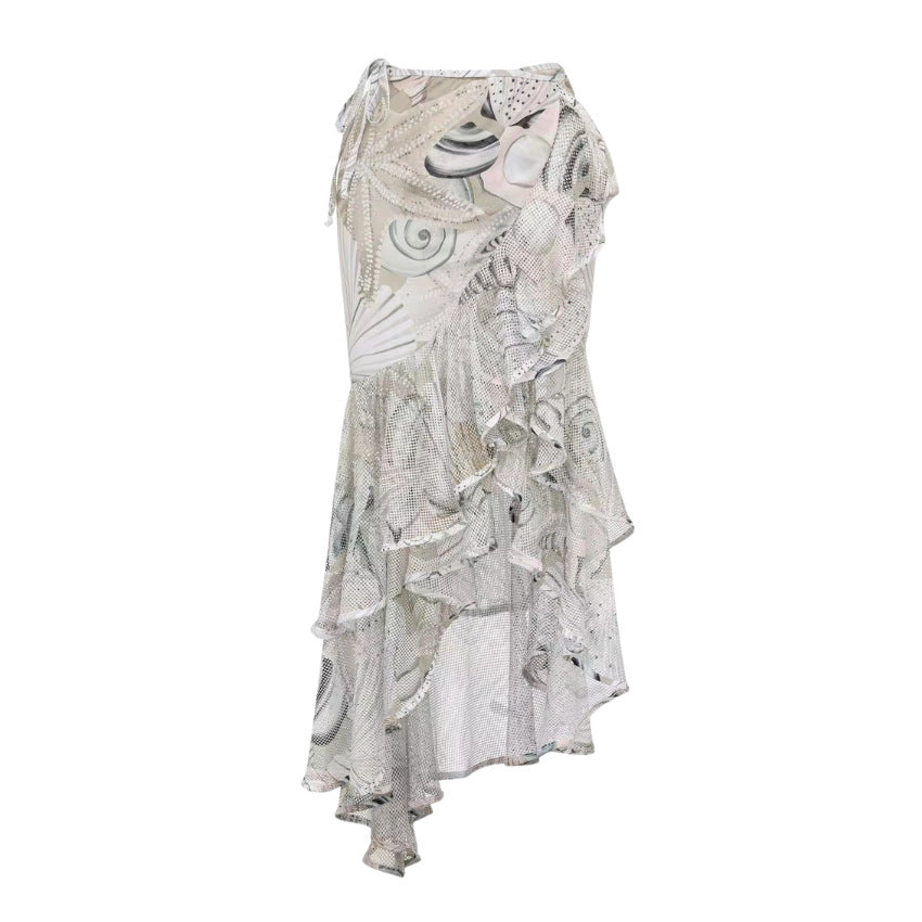 Damen Einseitiger Badeanzug mit floraler Applikation Drune