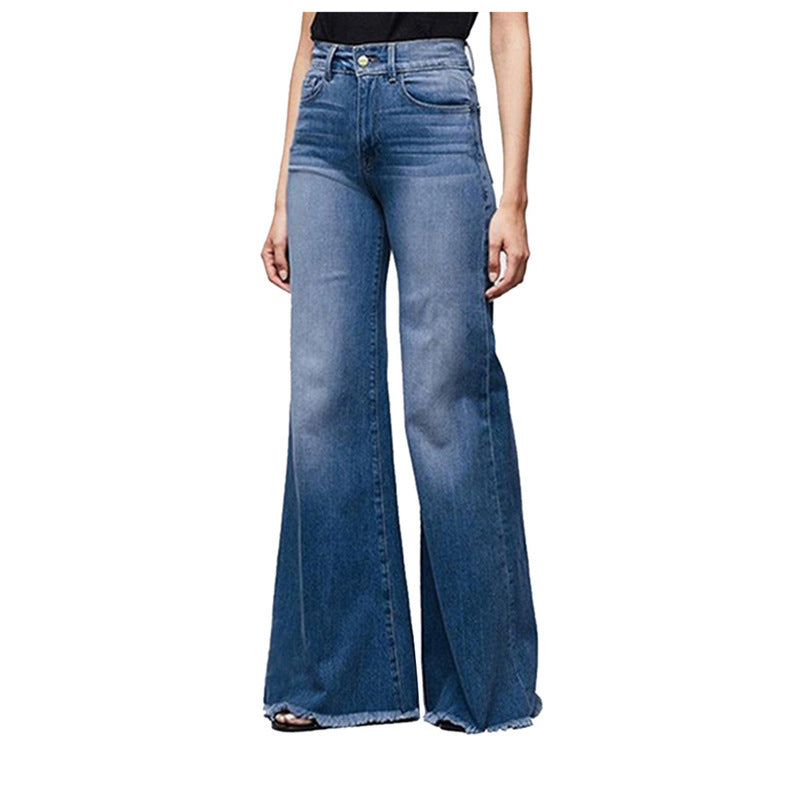 Damen Hoch geschnittene Schlagjeans im Vintage-Look Drune