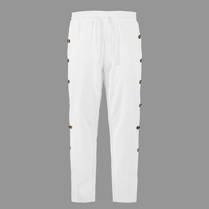 Herren modische Designerhose mit Knopfleiste und verstellbarem Bund Drune