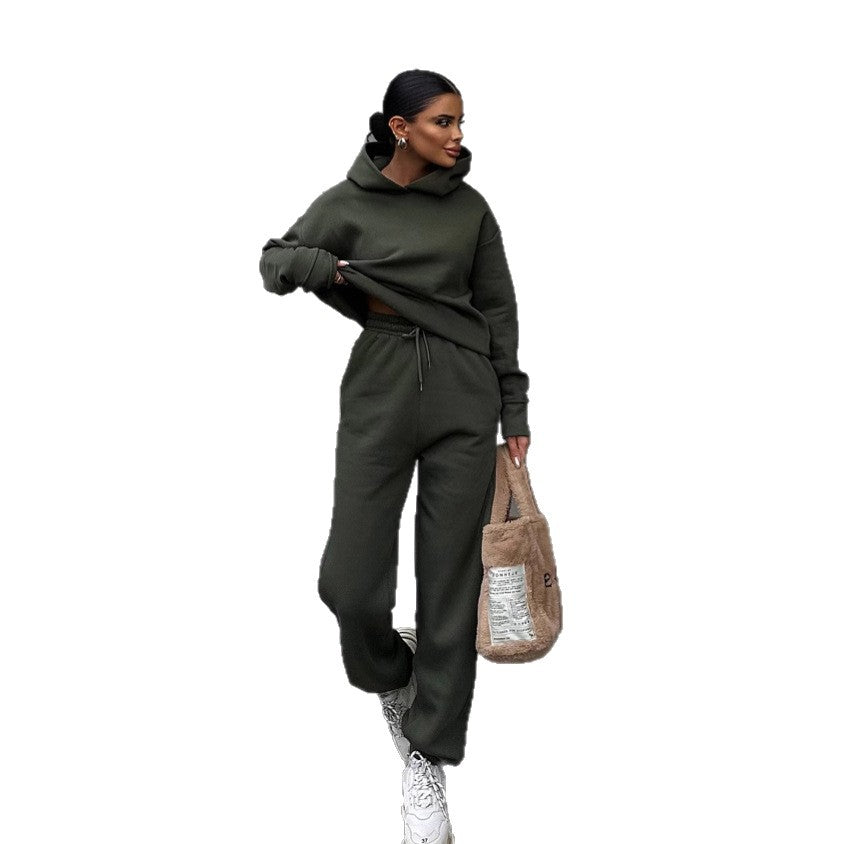 Damen bequeme und stylische Sport-Hoodie-Kombination Drune