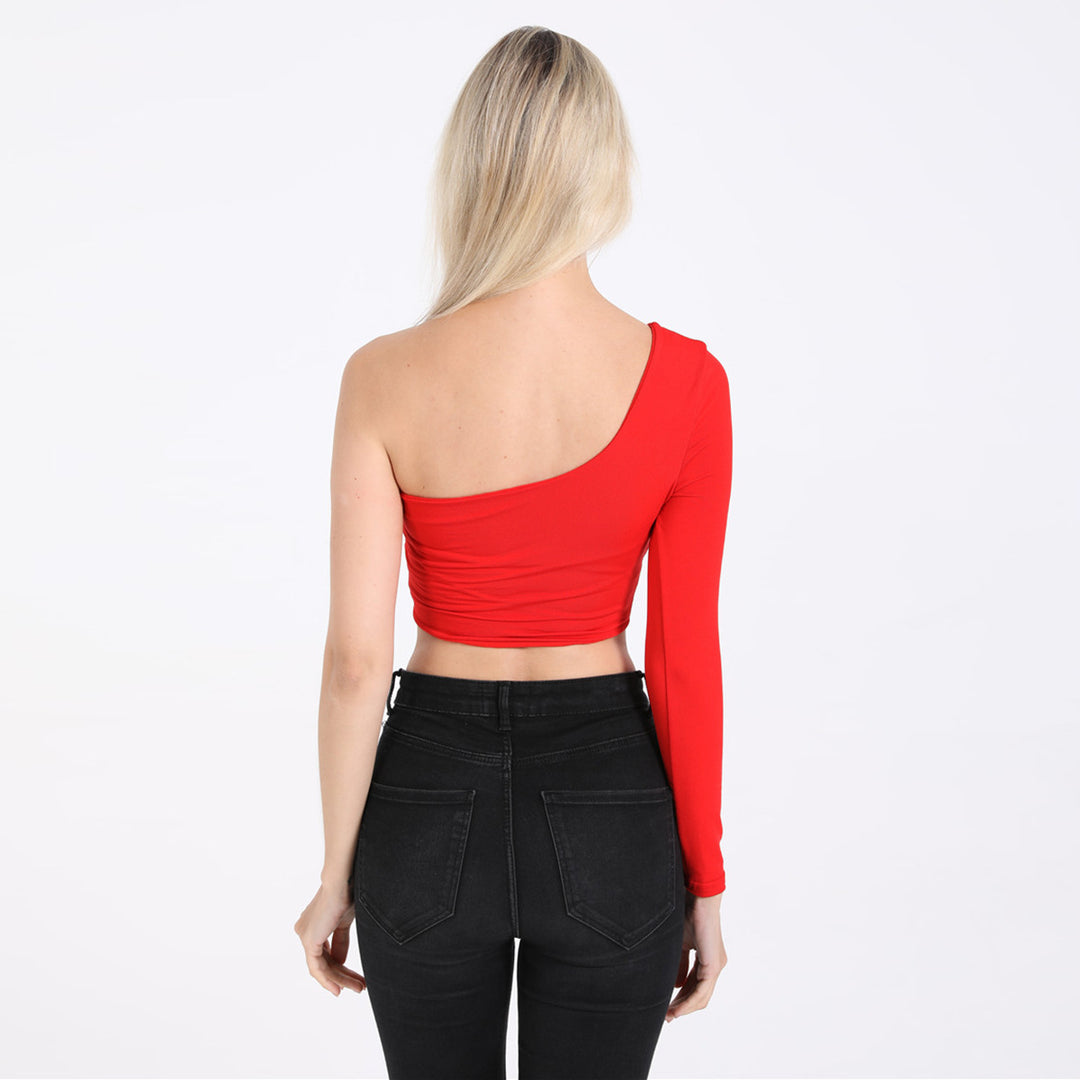Damen Schulterfreies Crop-Top Drune