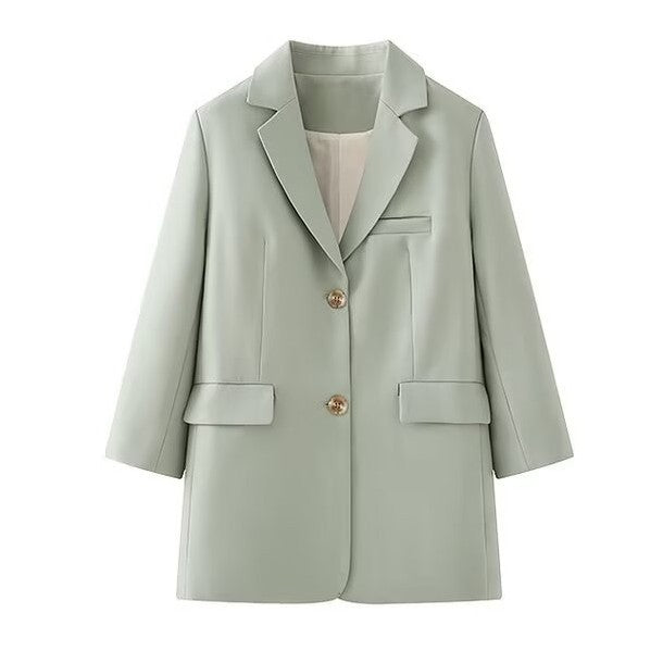Damen modische Blazerjacke mit eleganter Knopfleiste und zwei praktischen Taschen Drune