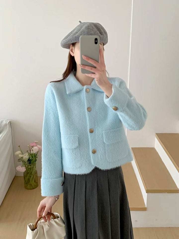 Damen elegante und kuschelige Kurzjacke Drune