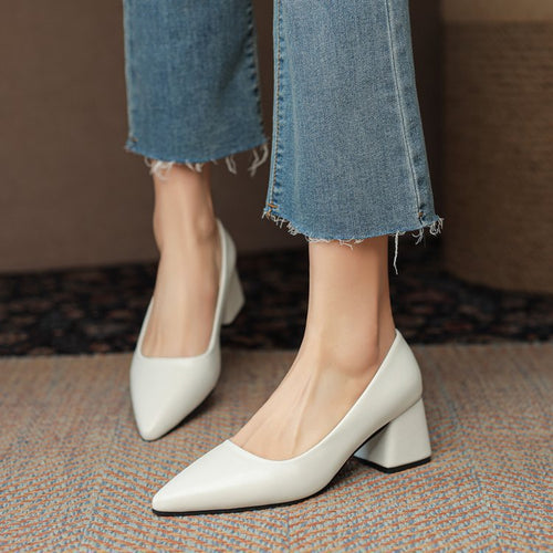 Damen elegante Pumps mit blockiertem Absatz Drune