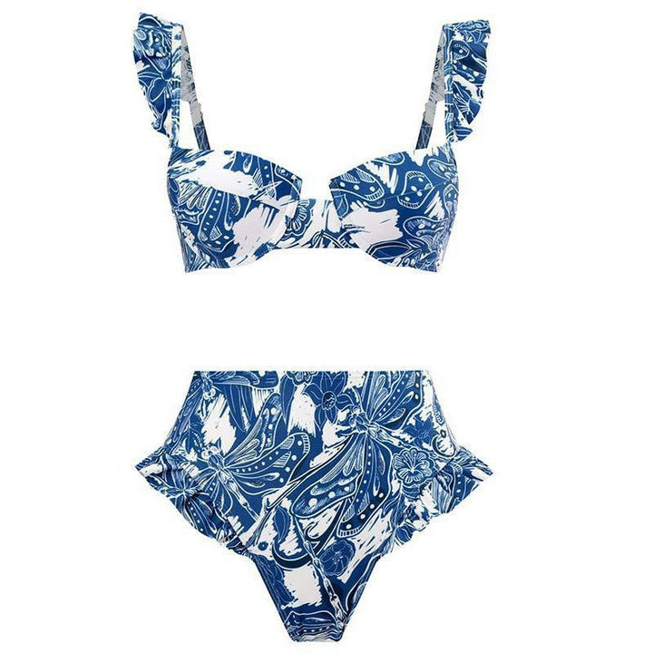 Damen Bikini-Set mit eleganter Rüschendetailierung und stylischem Überrock Drune