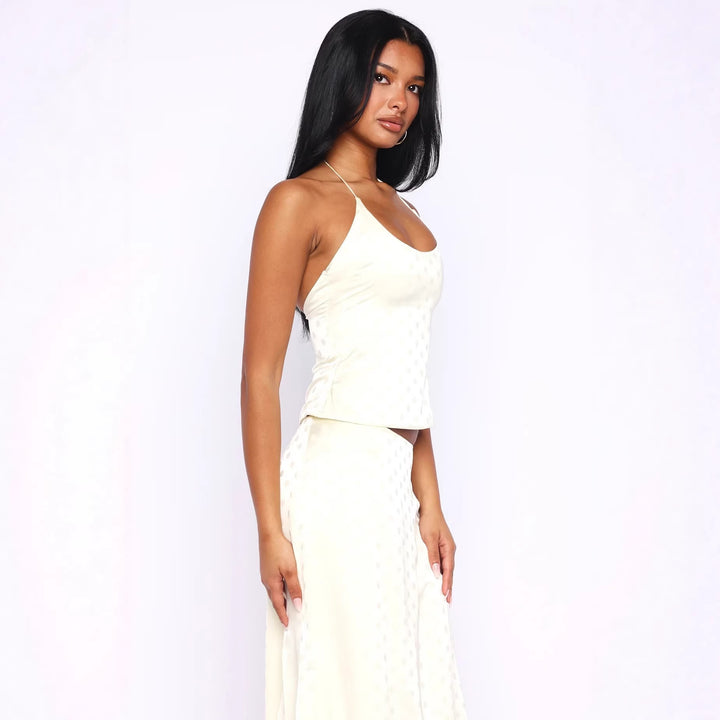 Damen romantisches Oberteil mit schulterfreiem Design Drune