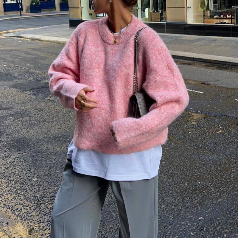 Damen gemütlicher Strickpullover mit lässigem Schnitt Drune
