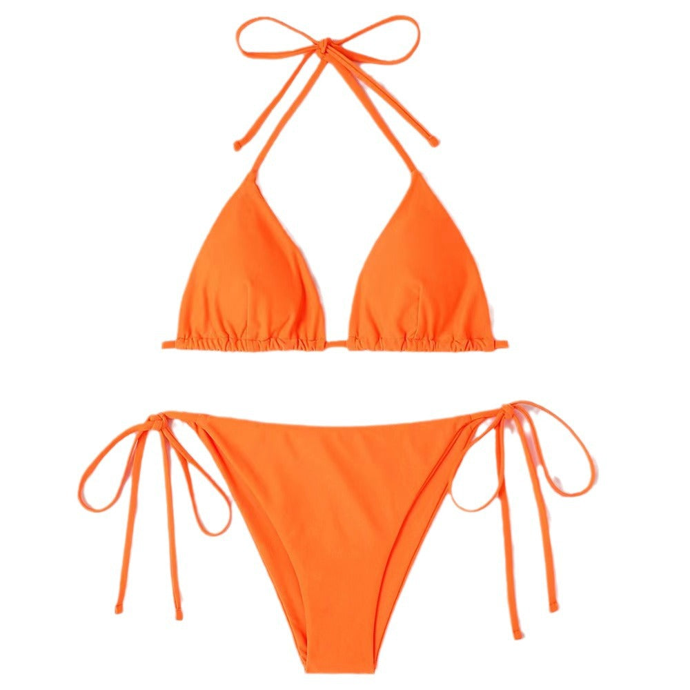 Damen Triangel-Bikini mit verstellbaren Bind Druneändern und raffinierten Details Drune