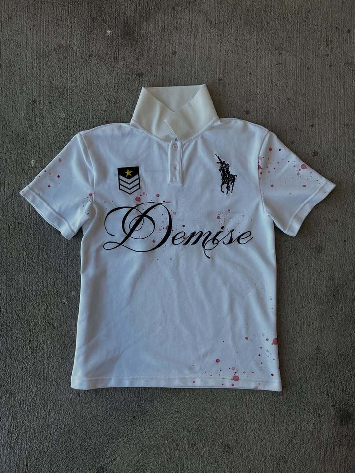 Damen Polo T-Shirt mit stylischem Schriftzug Drune