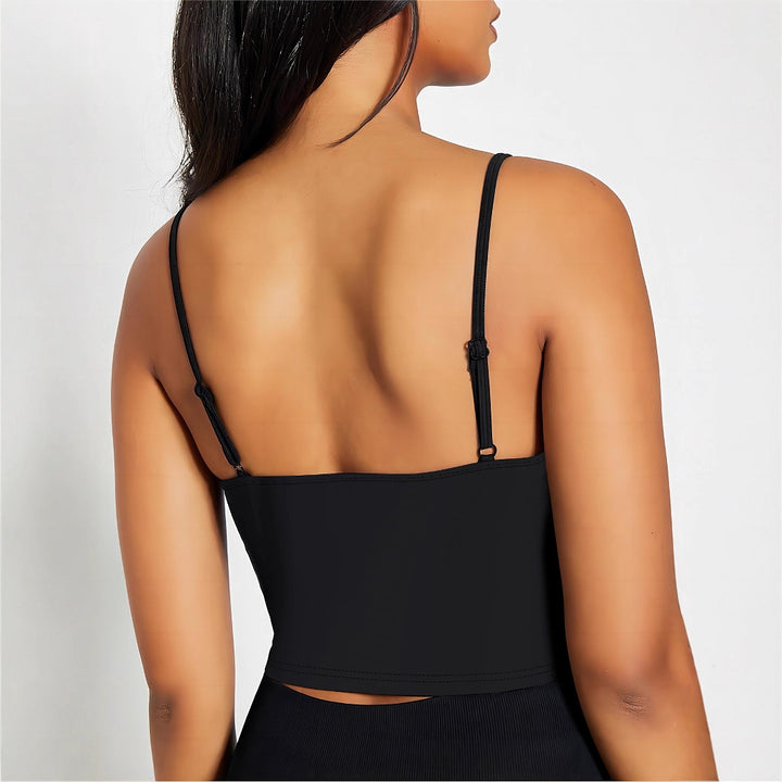 Damen Crop-Top mit feinen Spaghettiträgern und körperbetontem Schnitt Drune
