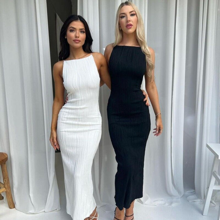 Damen Elegantes bodenlanges Kleid mit strukturiertem Design Drune