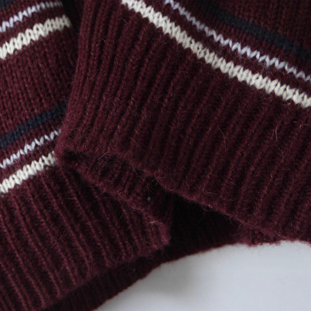 Damen lässiger Strickpullover mit stylischem Kragen Drune