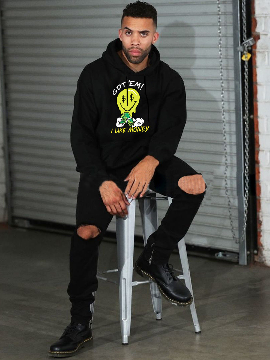 Herren Kapuzenpullover mit kreativem Grafikdesign Drune
