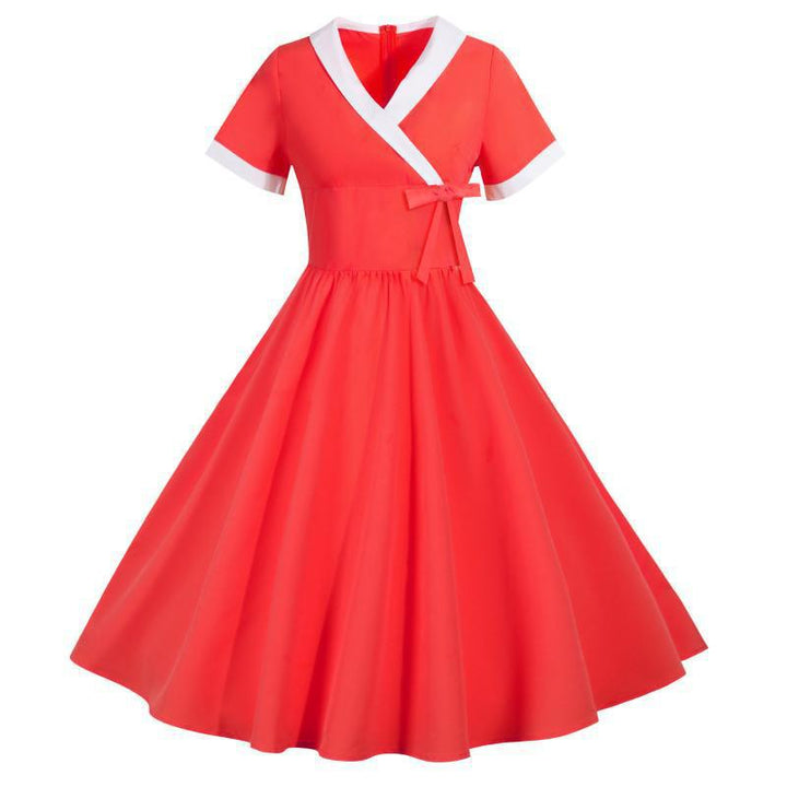 Damen Midikleid mit klassischem Wickeldesign und Taillenbindung Drune