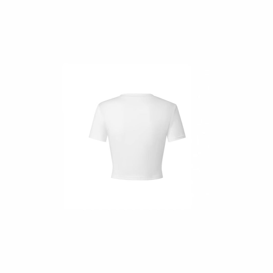 Damen Crop-T-Shirt mit kreativem Freizeitdesign Drune