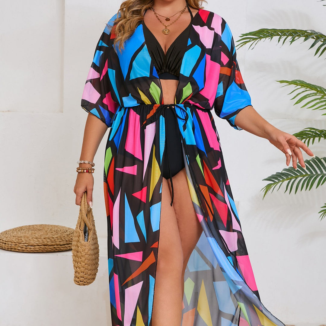 Damen Strandkimono mit lebendigem Design Drune