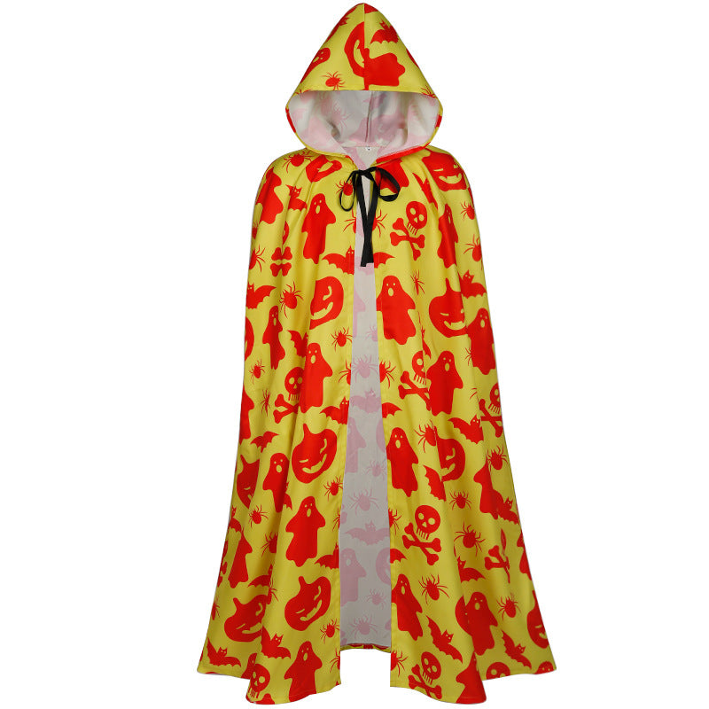 Unisex nan mehrschichtiger Kapuzenumhang mit weitem Fall und Satinbandverschluss Drune