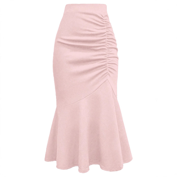 Damen eleganter Midirock mit asymmetrischem Schnitt und Raffung Drune