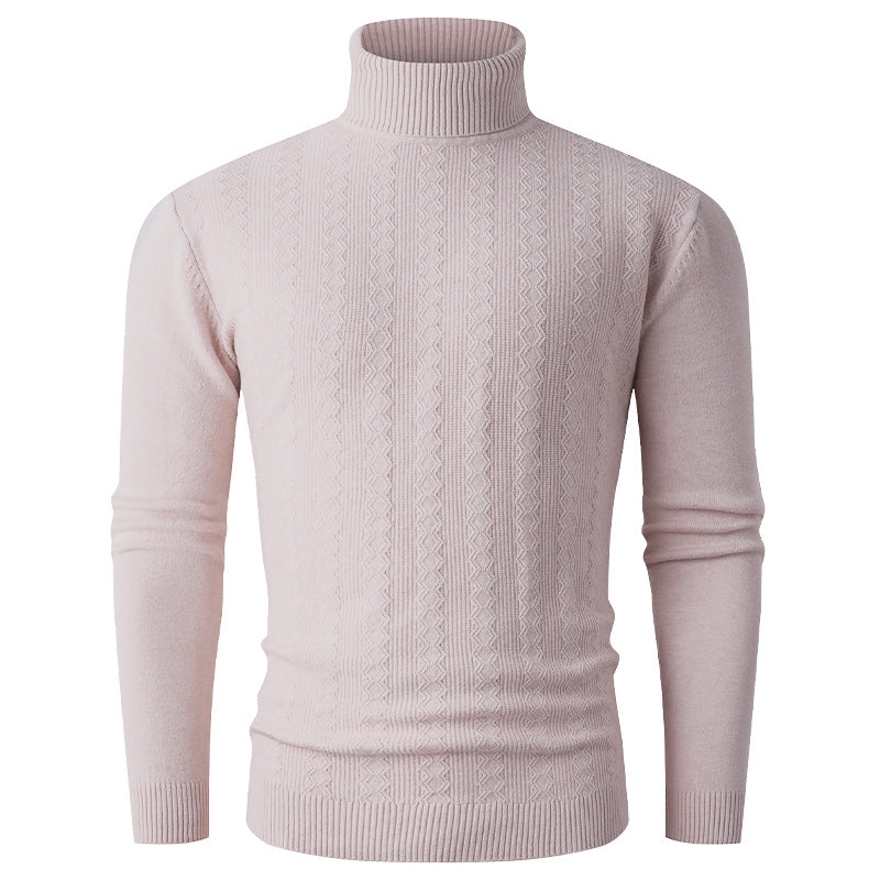 Herren stylischer Rollkragenpullover mit strukturiertem Zopfmuster und hochabschließendem Kragen Drune