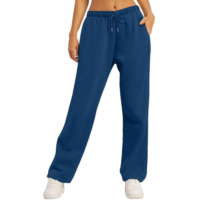 Damen nan weite High‑Waist Loungewear‑Jogginghose mit elastischem Bund Kordelzug und Seitentaschen Drune