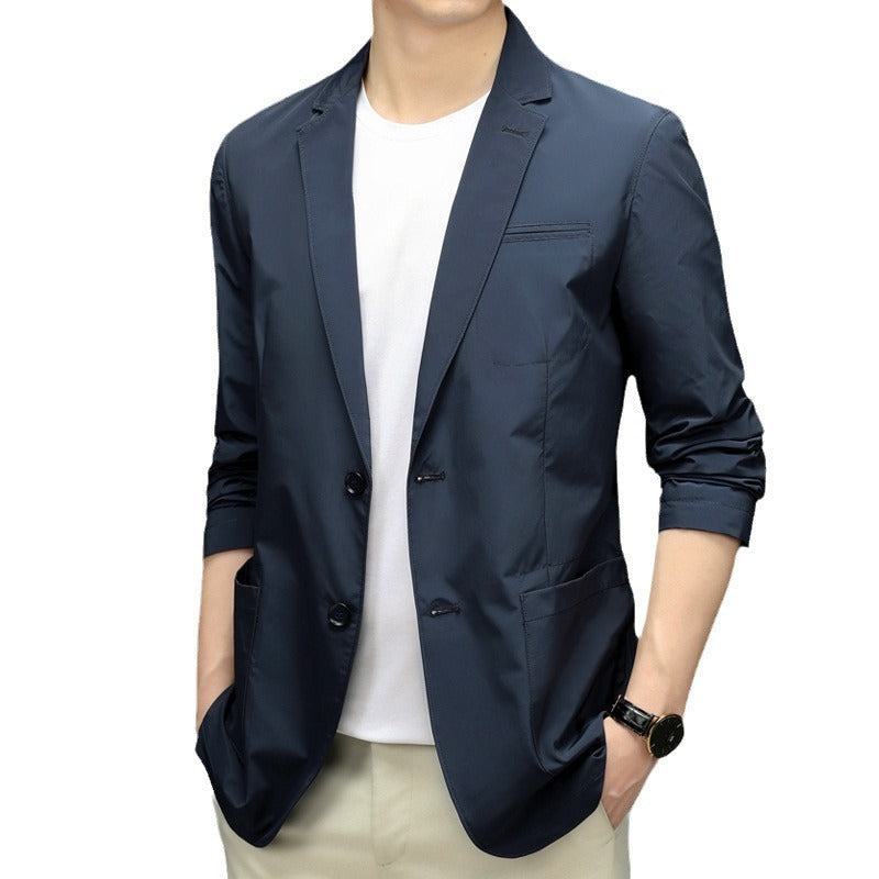 Herren modische Sommerblazerjacke aus leichtem, atmungsaktivem Gewebe Drune