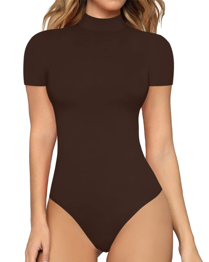 Damen Body mit hohem Kragen und Kurzarm Drune