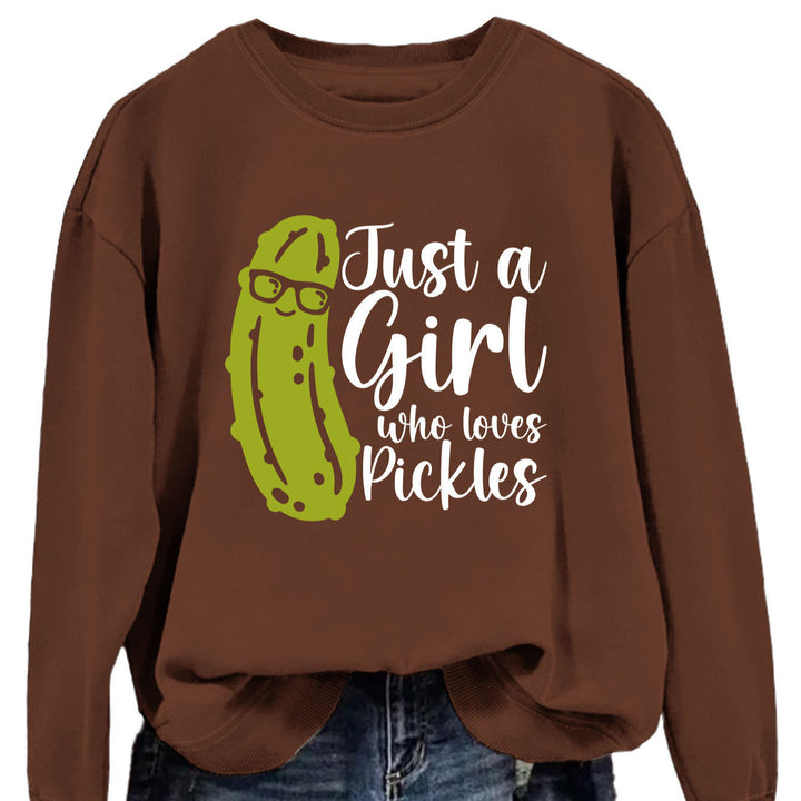 Damen Sweatshirt mit humorvollem Gurkenmotiv und lässigem Schnitt Drune