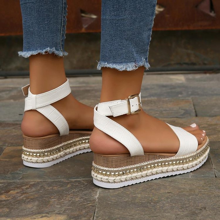 Damen Plateau-Sandalen mit schickem Riemchen-Design und komfortabler Sohle Drune