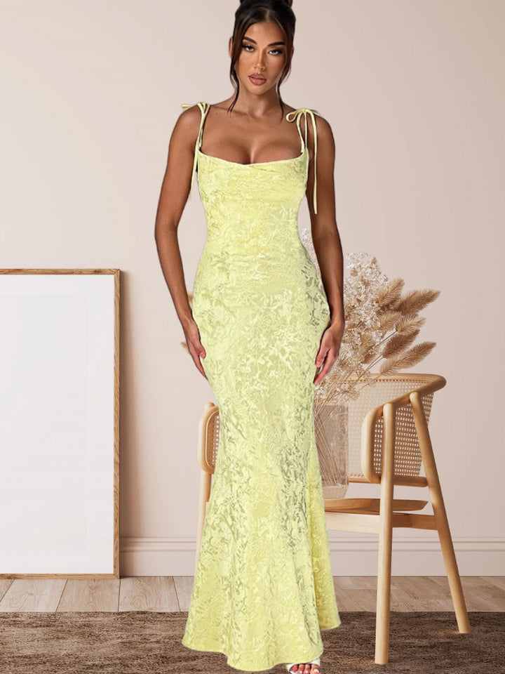 Damen Elegantes Abendkleid mit floralem Muster und verstellbaren Trägern Drune