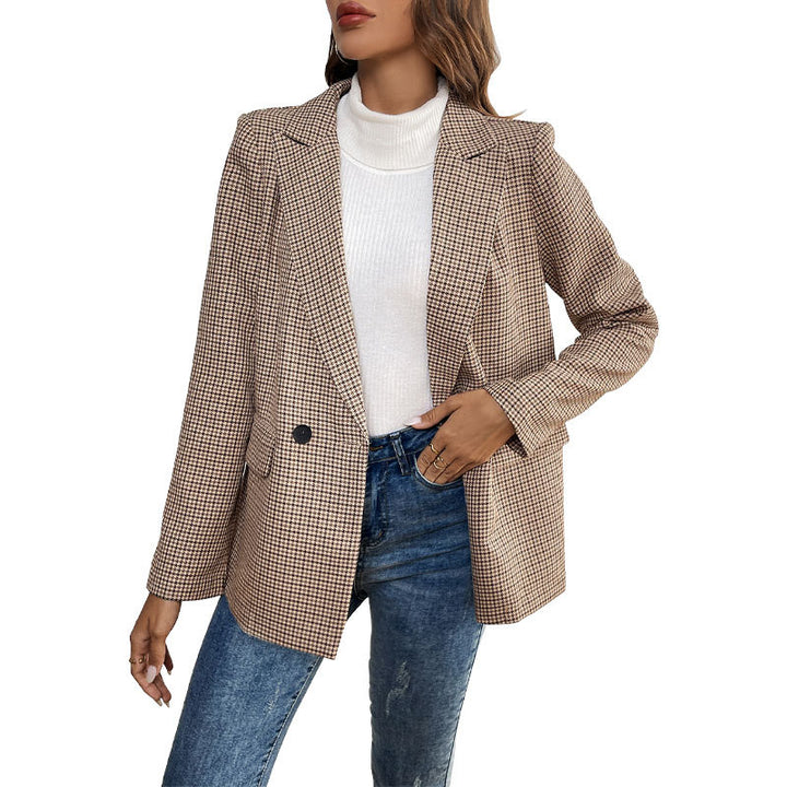 Damen Karojacke mit elegantem Schnitt und praktischen Taschen Drune