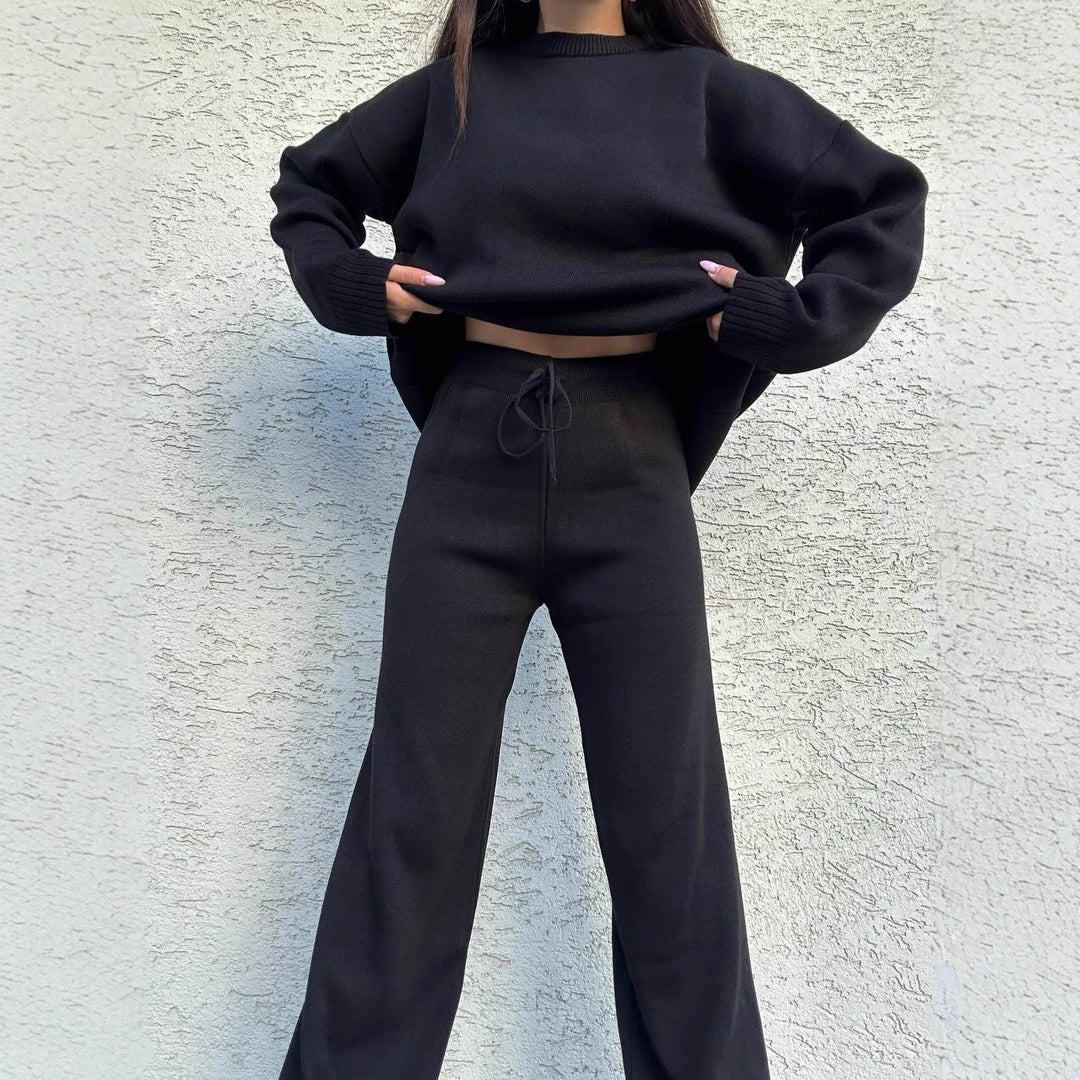 Damen gemütlicher Strickpullover mit weitem Schnitt Drune