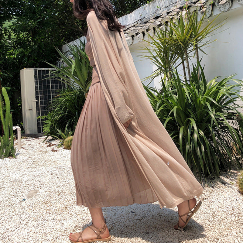 Damen Maxikleid mit leichtem Kimono-Overlay Drune