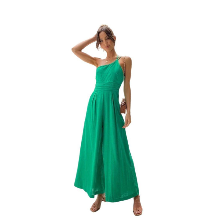 Damen Jumpsuit mit weitem Bein und schickem Spaghettiträger Drune