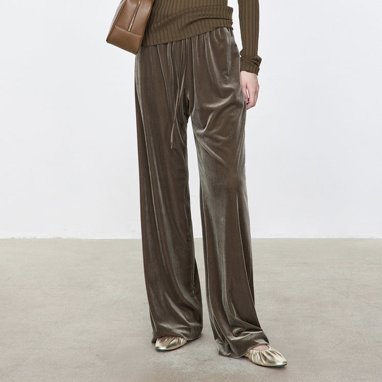 Damen Bequeme Samt-Hose Drune