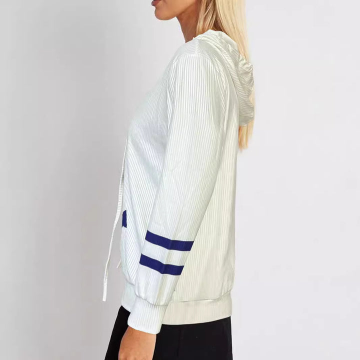 Damen modischer Kapuzenpullover mit maritimem Grafikdesign Drune