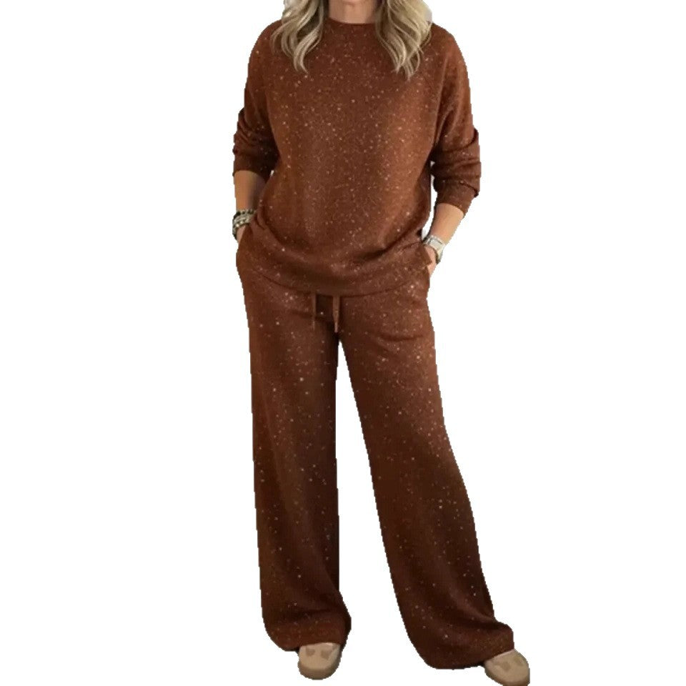 Damen Lässiges Lounge-Set aus weichem Material mit weitem Schnitt Drune