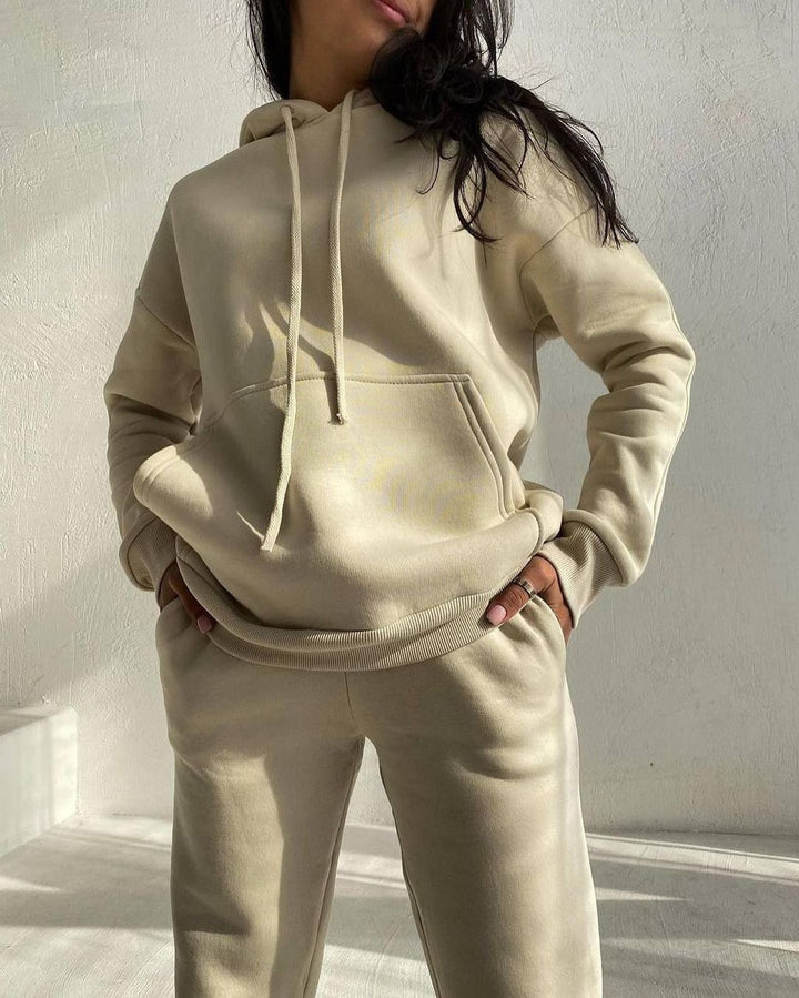 Damen bequemer Kapuzenpullover aus weichem Baumwollmix Drune