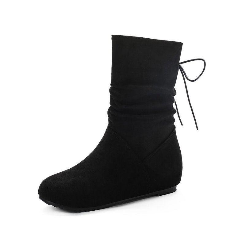 Damen Stiefeletten mit elastischen Falten und rutschfester Sohle Drune